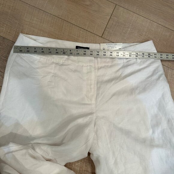 Liz Claiborne Womens White Straight Leg Linen Blend Career Pants Size 18 new - Picture 7 of 10